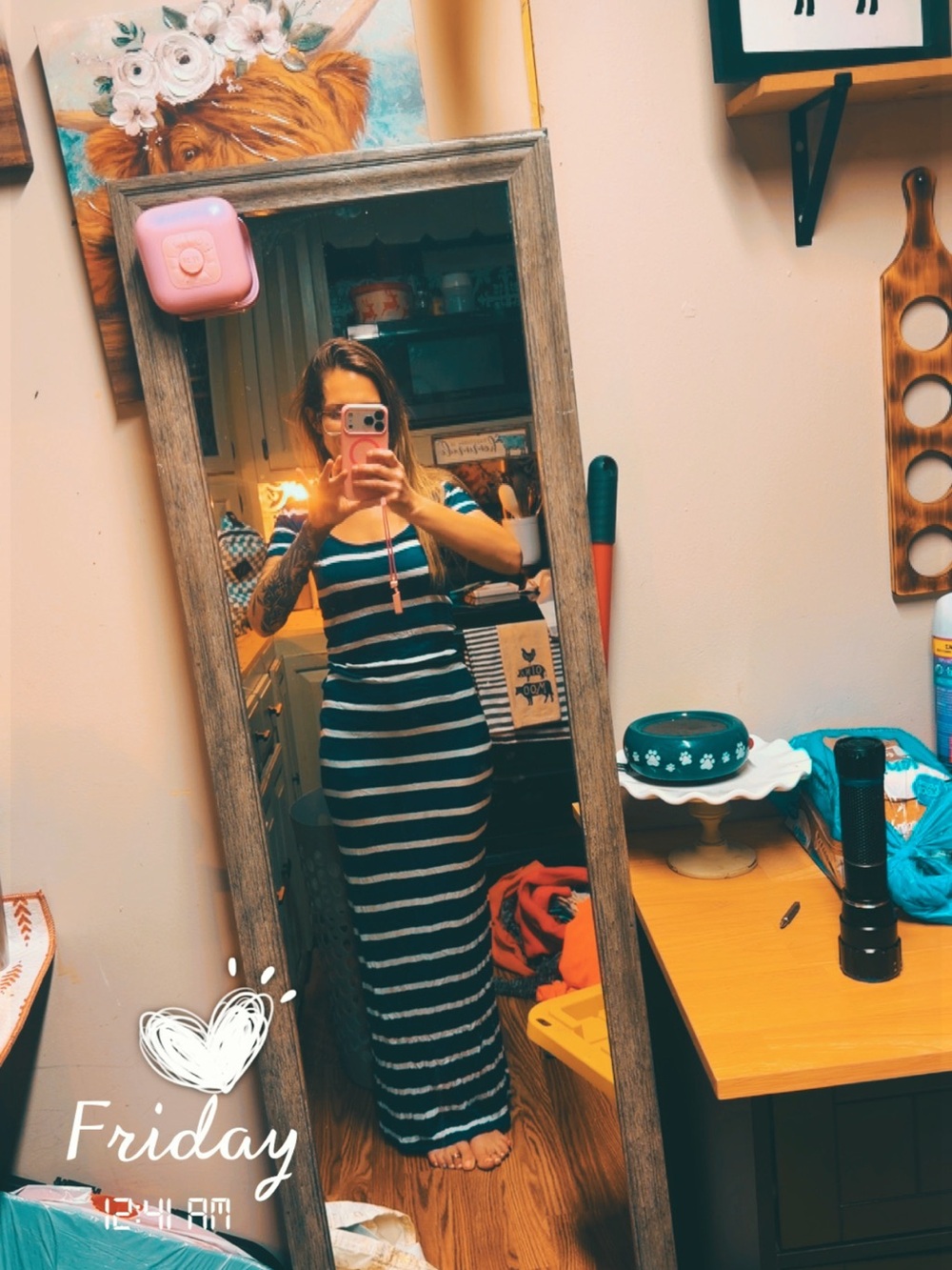 Charlotte Russe Navy and White Striped Maxi Dress